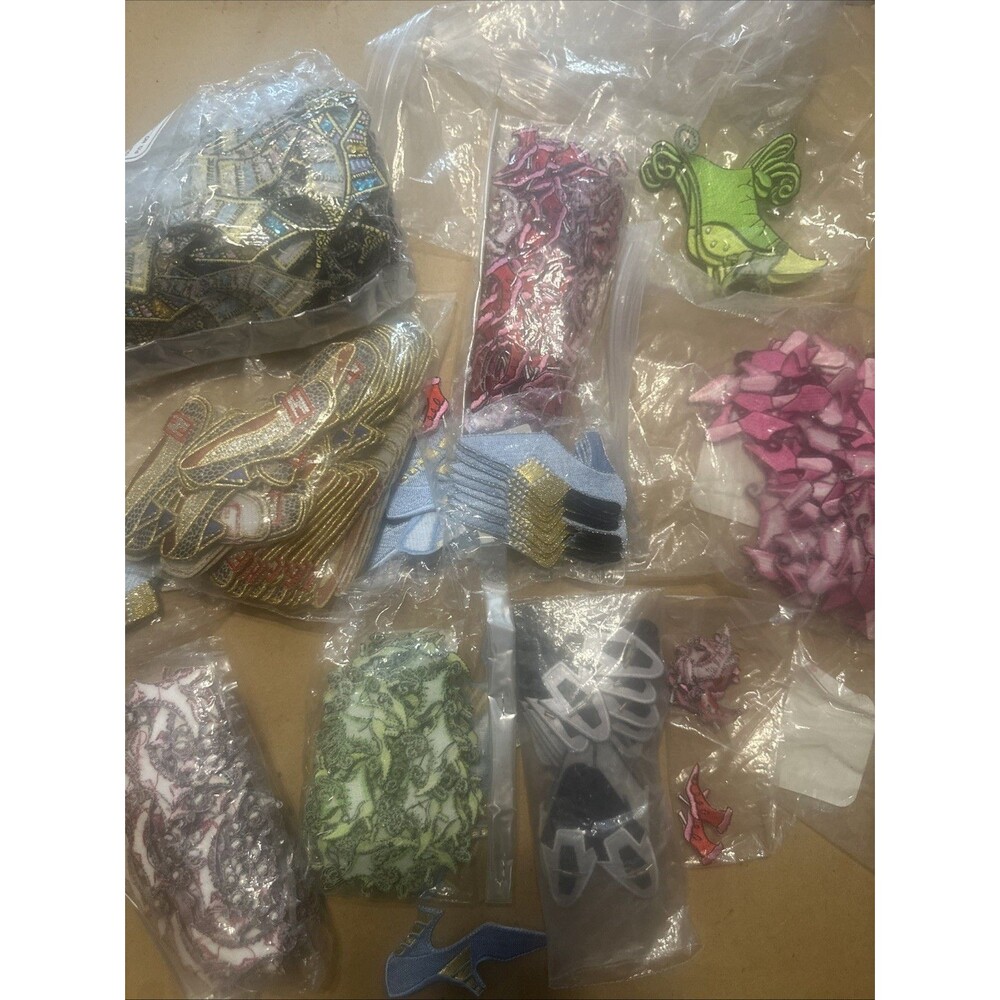 Junk Drawer Lot Of 10 Random Iron On Patches Appliqué All Shoes Embroidered